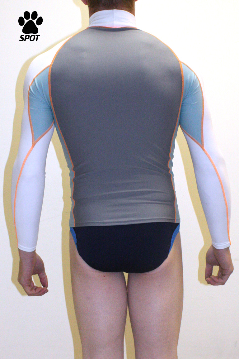 White Grey Speedo Rash Vest | ZentaiSpot