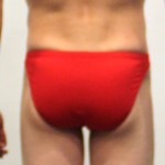 Red Black Hom swim trunks - Back