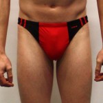 Red Black Hom swim trunks - Front