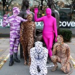 Posing outside the National Theatre